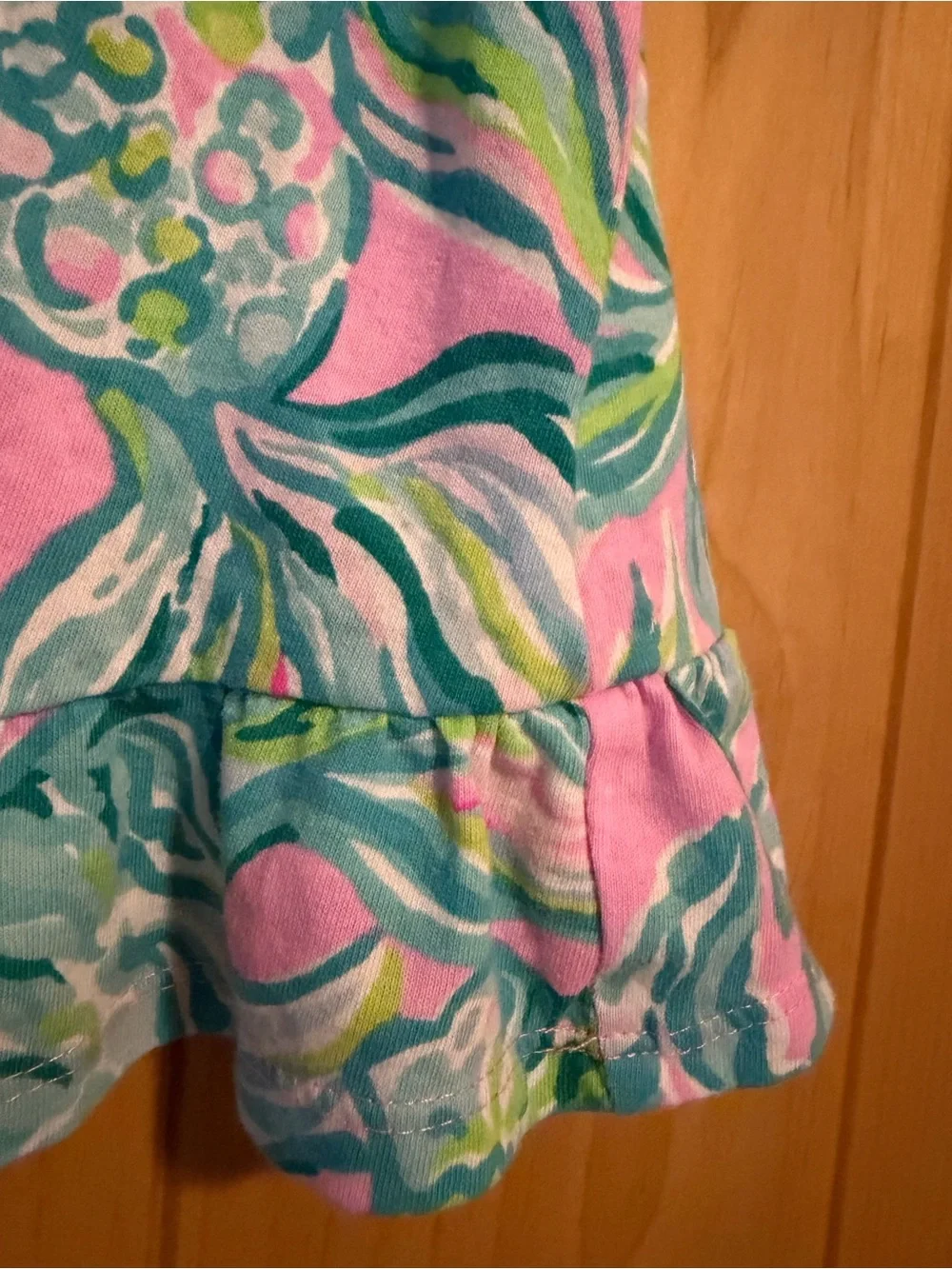 Lilly Pulitzer Sleeveless Dress Baby Lilly Tropical Floral Pink 12-18 Mo fish